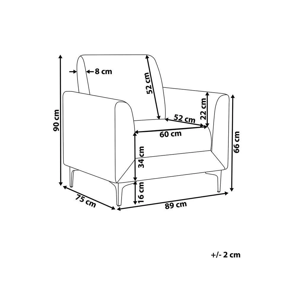 FENES - Fauteuil - Grijs - Stof 3 FENES - Fauteuil - Grijs - Stof - Afbeelding 3
