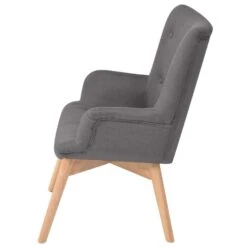 VidaXL Fauteuil Met Voetenbankje Stof Grijs -Leen Bakker Fauteuils 1952805528 0102