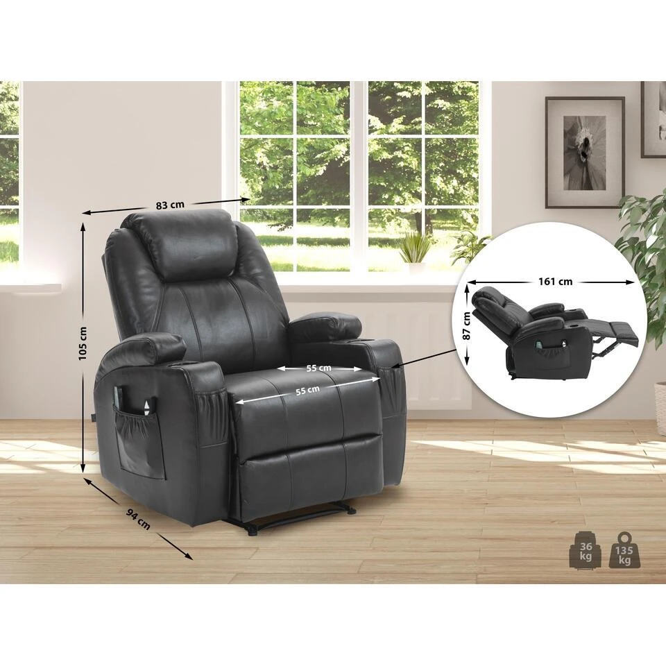 CLP Fauteuil Hepler Zwart Frame - Kunstleer - Bruin 2 CLP Fauteuil Hepler Zwart Frame - Kunstleer - Bruin - Afbeelding 2