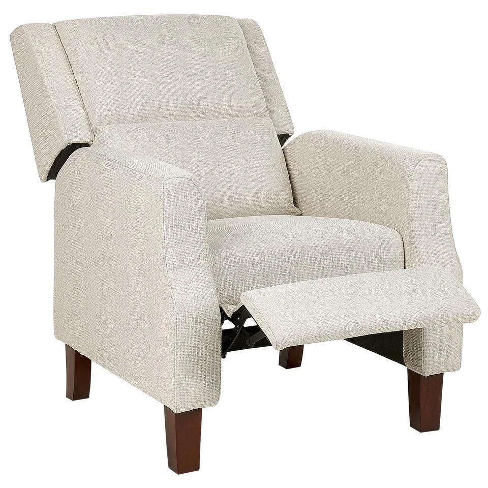 EGERSUND - TV-fauteuil - Beige - Fluweel 8 EGERSUND - TV-fauteuil - Beige - Fluweel - Afbeelding 8
