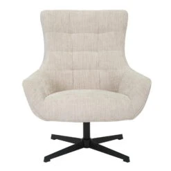 Fauteuil Stof Beige - Draaibaar - Zitdiepte 53cm - 53x53x99cm -Leen Bakker Fauteuils 1d4c85490e324103b2b440ca87b3b450