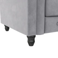 Felix - Fauteuil Chesterfield Lichtgrijze Fluwelen -Leen Bakker Fauteuils 1dfb447a06e747c9a5f887f7f049bc35