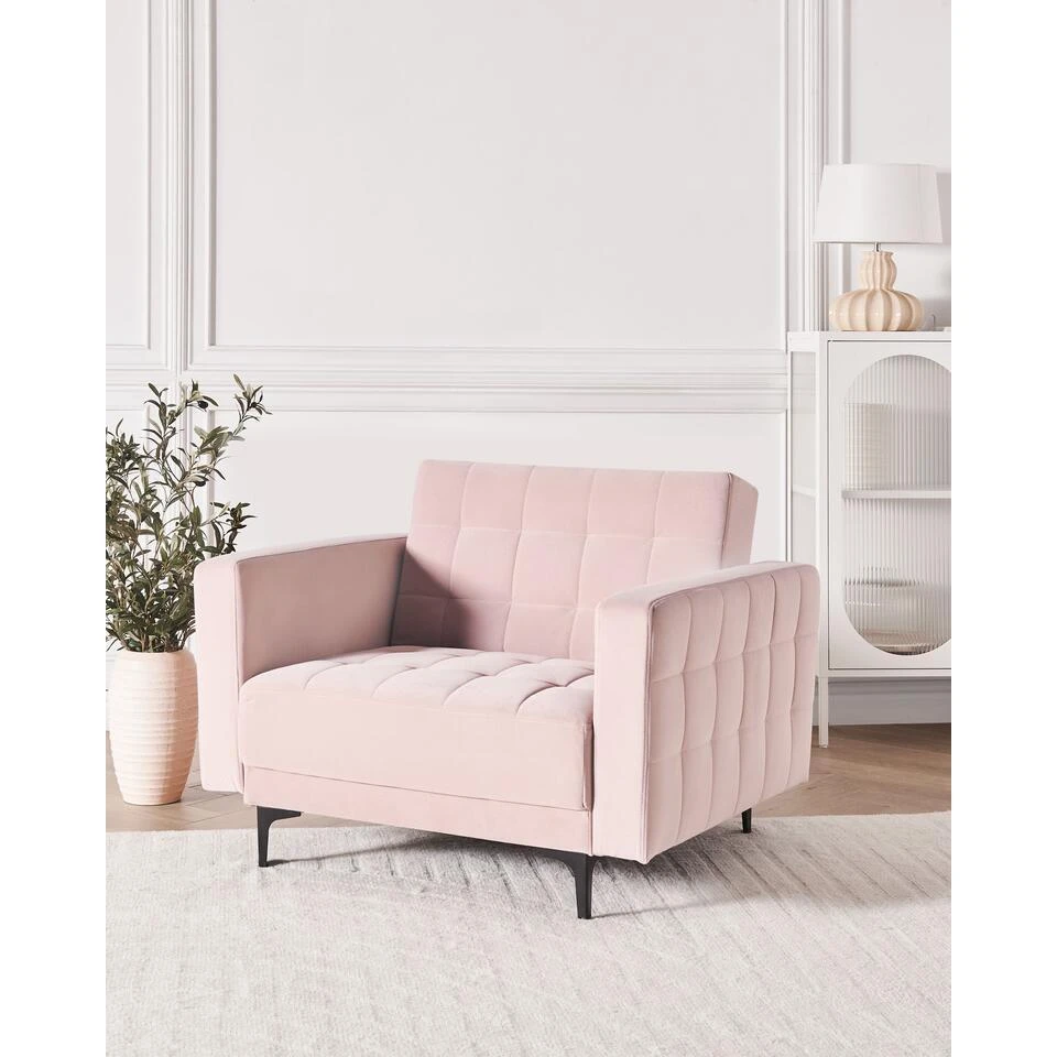 ABERDEEN - Fauteuil - Pastelroze - Fluweel 2 ABERDEEN - Fauteuil - Pastelroze - Fluweel - Afbeelding 2