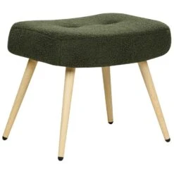 VEJLE II - Fauteuil Met Hocker - Donkergroen - Bouclé -Leen Bakker Fauteuils 1ff352e0919045459917eab72228af96