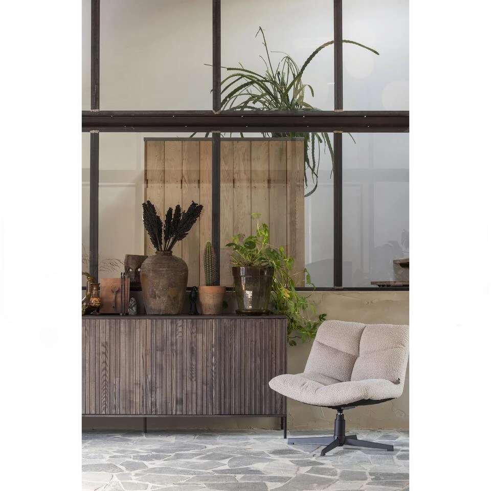 WOOOD Vinny Draaifauteuil - Bouclé - Zand - 80x75x75 2 WOOOD Vinny Draaifauteuil - Bouclé - Zand - 80x75x75 - Afbeelding 2