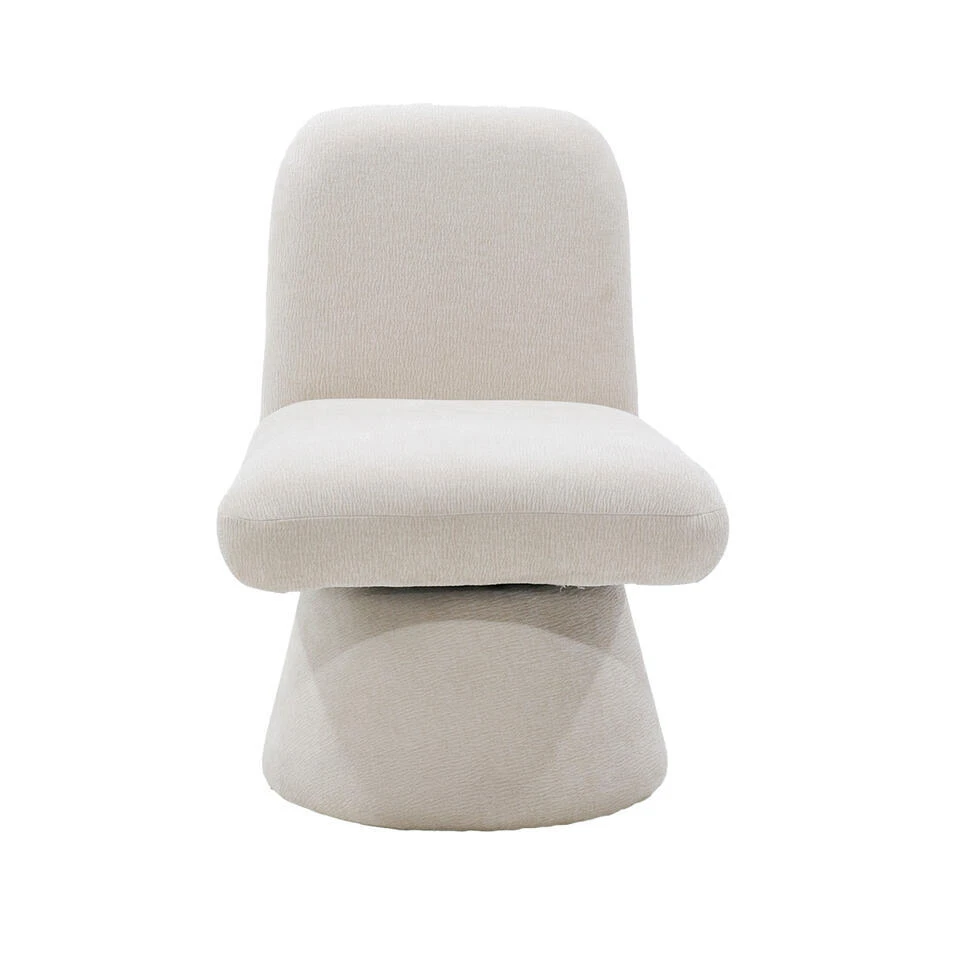 Draaifauteuil Beige Stof - 70x60x78cm - Zithoogte 45cm - Olivier 3 Draaifauteuil Beige Stof - 70x60x78cm - Zithoogte 45cm - Olivier - Afbeelding 3