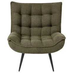 ALVESTA - Fauteuil - Donkergroen - Bouclé -Leen Bakker Fauteuils 238ec799a22e4534ba250a1084cffaeb