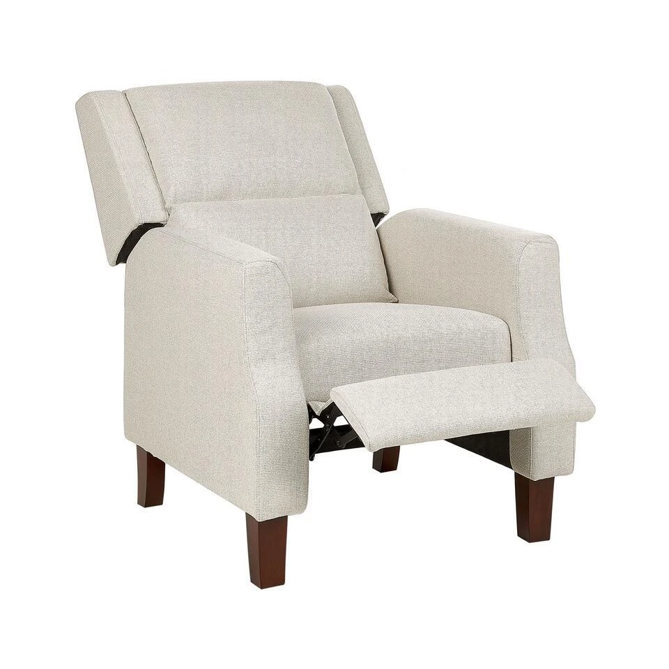 EGERSUND - TV-fauteuil - Beige - Fluweel 6 EGERSUND - TV-fauteuil - Beige - Fluweel - Afbeelding 6