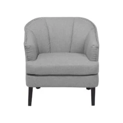 Beliani Cocktailstoel ELVERUM - Grijs Polyester 7 Beliani Cocktailstoel ELVERUM - Grijs Polyester -Leen Bakker Fauteuils 256751311eca421b8c1b21167e33756f