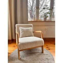 Fauteuil Van Massief Hout En Witte Lussen -Leen Bakker Fauteuils 2956b000ac3841a597c8b6187cbfdb0c