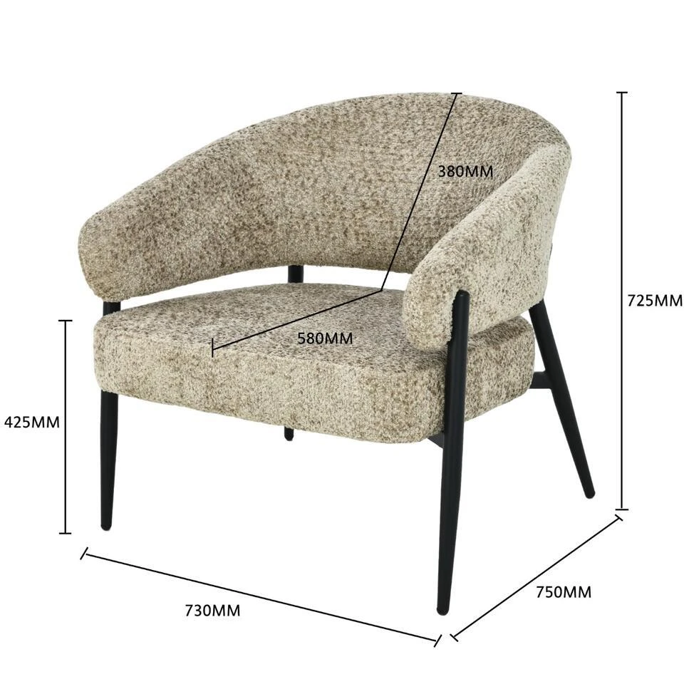 Livingfurn - Fauteuil Dilan Venga Liver - 72.5x73x75cm 9 Livingfurn - Fauteuil Dilan Venga Liver - 72.5x73x75cm - Afbeelding 9