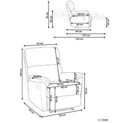 EVERTON - Relaxfauteuil - Beige - Polyester -Leen Bakker Fauteuils 2a62a62bb53a4b0ab2af58992ba86456
