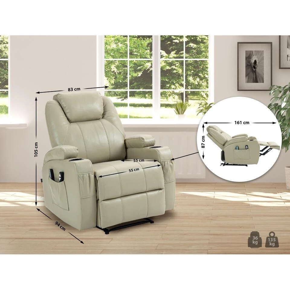 CLP Fauteuil Hepler Zwart Frame - Kunstleer - Creme 2 CLP Fauteuil Hepler Zwart Frame - Kunstleer - Creme - Afbeelding 2