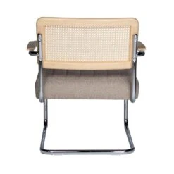 Fauteuil Stof Taupe - Chroom - Zithoogte 42cm - 73.5x69x80cm -Leen Bakker Fauteuils 2f1ebd010da24f3fb4aa6b6d9a7a622e