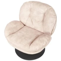 NOLVIK - Fauteuil - Beige - Fluweel -Leen Bakker Fauteuils 316236ab27474fb1b7b532d6a2694526