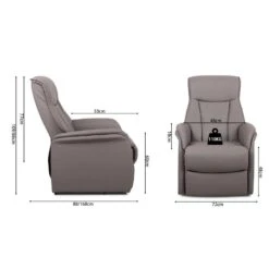 Elektrische Relaxfauteuil Miranda-taupe -Leen Bakker Fauteuils 31ab9897fd2b4856888fc6e04a6af0eb