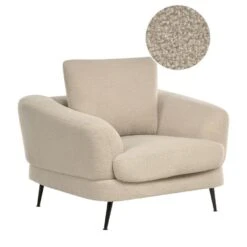 KJAER - Fauteuil - Lichtbeige - Bouclé -Leen Bakker Fauteuils 3255de7ae6184adba7d047769feb16e7