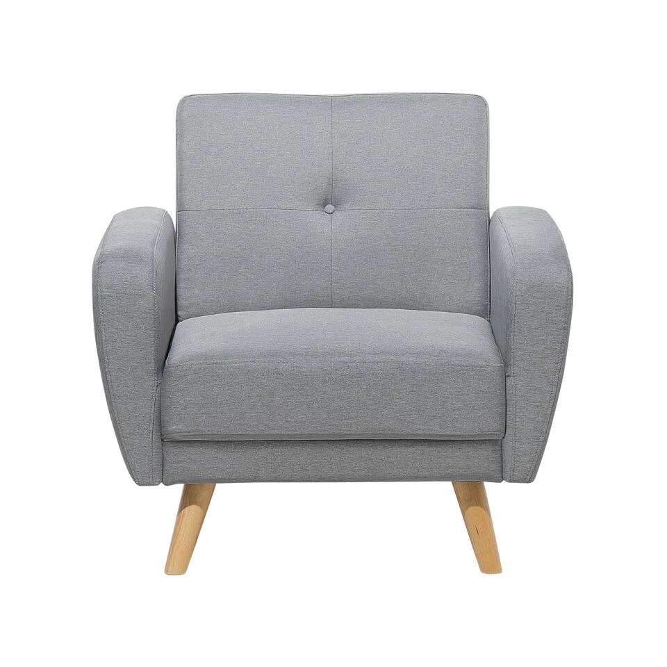 Beliani Cocktailstoel FLORLI - Grijs Polyester 4 Beliani Cocktailstoel FLORLI - Grijs Polyester - Afbeelding 4