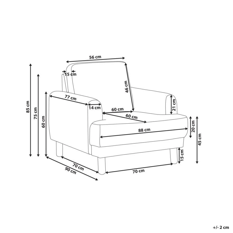 TUVE - Fauteuil - Wit - Bouclé 4 TUVE - Fauteuil - Wit - Bouclé - Afbeelding 4