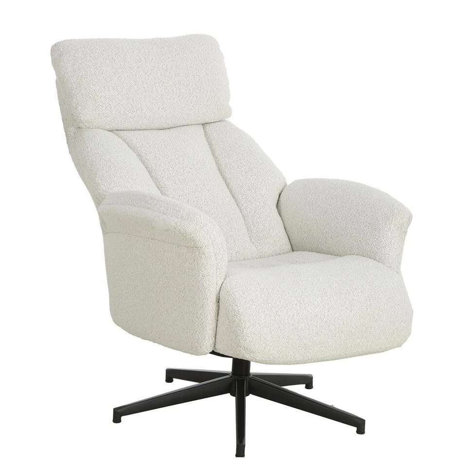 Relaxfauteuil Off-White Stof - 76x80x95cm - Draaibaar - Jonas 3 Relaxfauteuil Off-White Stof - 76x80x95cm - Draaibaar - Jonas - Afbeelding 3
