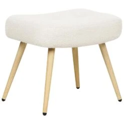 VEJLE II- Fauteuil Met Hocker - Wit - Bouclé -Leen Bakker Fauteuils 338fcb215137429ab4e0797ce0b8f132