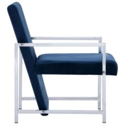 VidaXL Fauteuil Met Chromen Poten Fluweel Blauw -Leen Bakker Fauteuils 34251224cabe44e68fdb51b27cb7d265