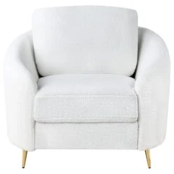 TROSA - Fauteuil - Wit - Bouclé -Leen Bakker Fauteuils 3663bd4db8934ece9f29c94ca0f7d3ec