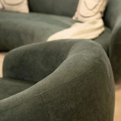 Merkloos HOME DELUXE Fauteuil CASARA Geweven Stof Donkergroen - 99 X 72 X 104 Cm -Leen Bakker Fauteuils 3704f971a0224de1aba7c935635d3950