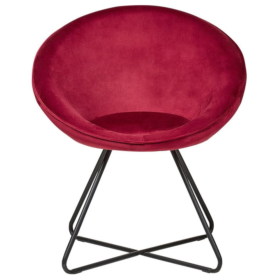 FLOBY II - Fauteuil - Rood - Fluweel 5 FLOBY II - Fauteuil - Rood - Fluweel - Afbeelding 5