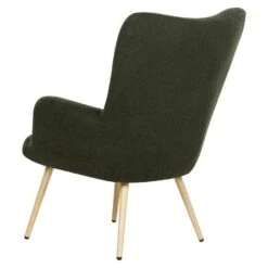 VEJLE II - Fauteuil Met Hocker - Donkergroen - Bouclé -Leen Bakker Fauteuils 3829eb8aa6a449c88967266c9d05ff41