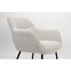 Housecraft Dude Loungestoel/ Fauteuil Bouclé Stof Beige/ Wit -Leen Bakker Fauteuils 38527980df90487b85c9e15d10073ae4