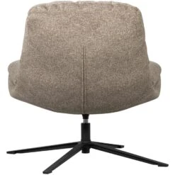 WOOOD Arve Draaifauteuil - Bedrukte Stof - Naturel Melange - 86x82x87 -Leen Bakker Fauteuils 38f8b32c033449ca96396071a3684b18