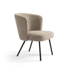 Furnihaus Fauteuil - Cindy - Boucle - Taupe - Stof - Set Van 2 -Leen Bakker Fauteuils 3956f870d488464786fc979e12fefd7e