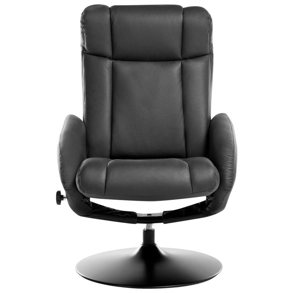 APATE - Relaxfauteuil Met Voetenbank - Zwart - Veganistisch Leer 7 APATE - Relaxfauteuil Met Voetenbank - Zwart - Veganistisch Leer - Afbeelding 7
