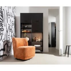 WOOOD Atty Draaifauteuil - Polyester - Bloesem - 75x74x65 -Leen Bakker Fauteuils 3aefc9e442184ca4ba86c36d450c84ad