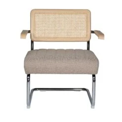 Fauteuil Stof Taupe - Chroom - Zithoogte 42cm - 73.5x69x80cm -Leen Bakker Fauteuils 3c31cc53b05e4e4f8bd56bf446384201