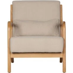 WOOOD Mark Fauteuil - Stof - Naturel - 75x67x82 -Leen Bakker Fauteuils 3d17339d6c104f209359c3819631f89b