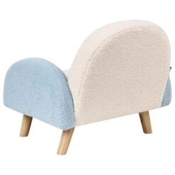 OMBO - Kinderfauteuil - Lichtblauw - Bouclé -Leen Bakker Fauteuils 3e21523be0604a578f646d19fee2d4cc