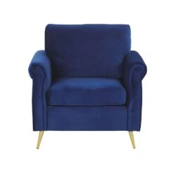 Beliani Fauteuil VIETAS - Blauw Fluweel 7 Beliani Fauteuil VIETAS - Blauw Fluweel -Leen Bakker Fauteuils 3e5bba79a30c476ea00f3ea6588b400f