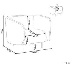 LOEN - Fauteuil - Zwart - Polyester -Leen Bakker Fauteuils 3ed0b0ac724746cc9127640973426709