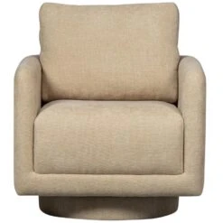 WOOOD Oscar Draaifauteuil - Chenille - Naturel - 64x78x79 -Leen Bakker Fauteuils 3faaca66b2c241989bcf2866966a57a7