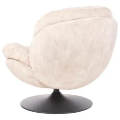 NOLVIK - Fauteuil - Beige - Fluweel -Leen Bakker Fauteuils 401199e2067c4db4bb3e5977a79fd685