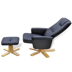 VidaXL Fauteuil Met Voetenbankje Kunstleer Zwart -Leen Bakker Fauteuils 421f886b2045471fabc4b46a115ef9ee
