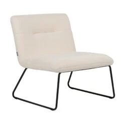 COTULLA - Fauteuil - Wit - Bouclé -Leen Bakker Fauteuils 42f2bdc9012c45209b9b9eae400aee10