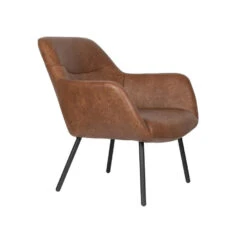 Puur - Kasey Fauteuil - Vintage Bruin -Leen Bakker Fauteuils 4442ed1bf93144aba863b0def139e6d8