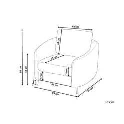 TROSA - Fauteuil - Wit - Bouclé -Leen Bakker Fauteuils 45b962946ca04c449fb409484c574e5b