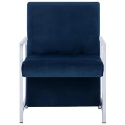 VidaXL Fauteuil Met Chromen Poten Fluweel Blauw -Leen Bakker Fauteuils 46680089107247fe803d0b687881f1e9