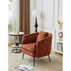 Salonstoel Van Metaal En Terracotta Fluweel -Leen Bakker Fauteuils 478f62f96a654f7a9aef9fa74b1334fa