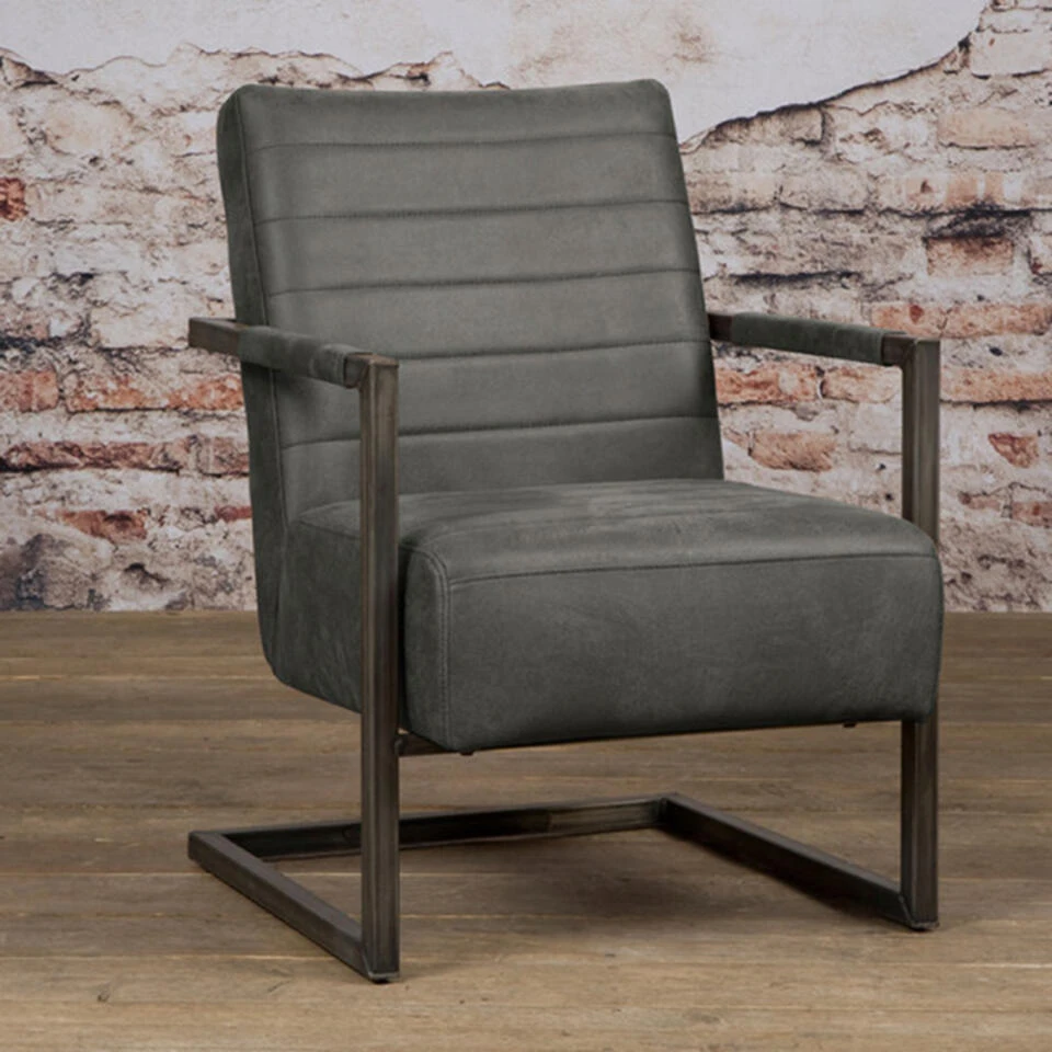 Tower Living Rocca Fauteuil Bull Antraciet - 77x84 Cm 2 Tower Living Rocca Fauteuil Bull Antraciet - 77x84 Cm - Afbeelding 2