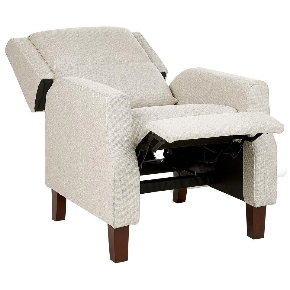 EGERSUND - TV-fauteuil - Beige - Fluweel 9 EGERSUND - TV-fauteuil - Beige - Fluweel - Afbeelding 9